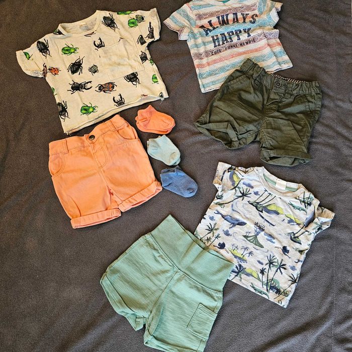 Zestaw ubranek dla chłopca, r.68, H&M, rampersy, komplety