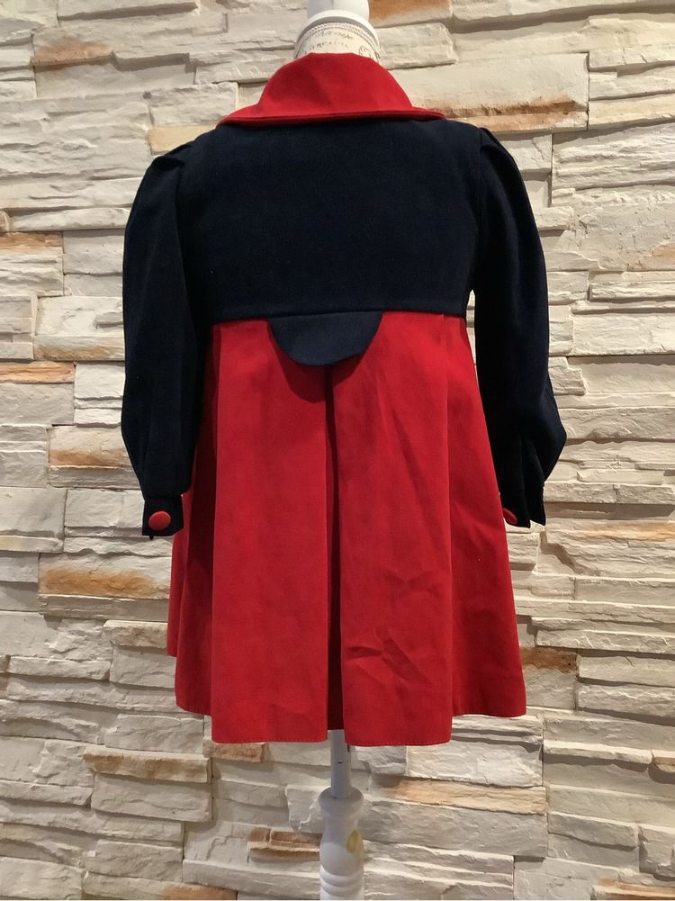 Granatowo czerwony płaszcz przejściowy dla dziewczynki 8-9 lat  Pa.Wa.