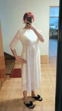 Biała koronkowa sukienka ślubna/okolicznościowa