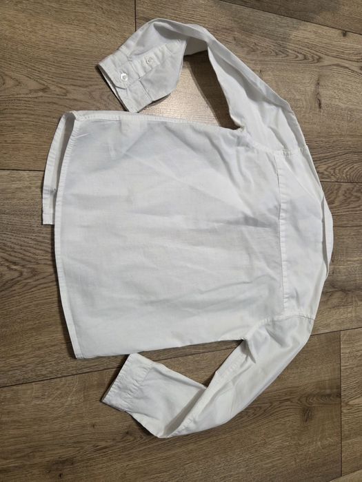 Koszula chłopięca z długim rękawem biała lupilu rozm. 116