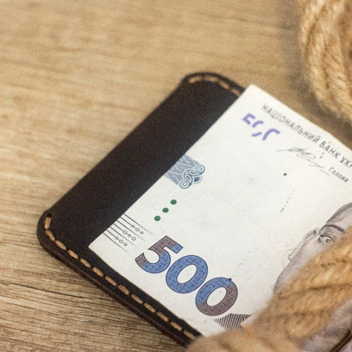 Тонкий кошелёк, Портмоне - Зажим для денег (Натуральная кожа, Италия)