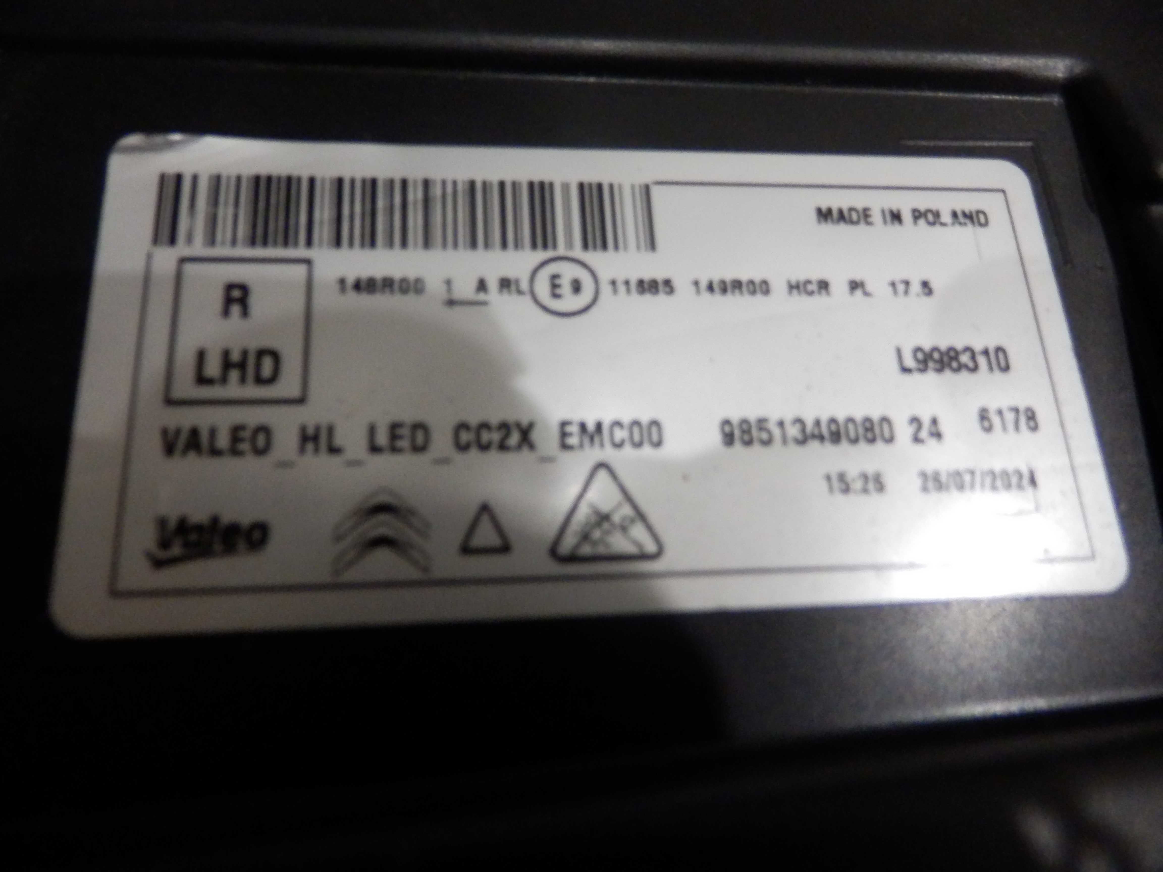 Citroen C3 EC-3 Berlingo IV 4 2024- Lampa Lewa Prawa Full Led Przód EU