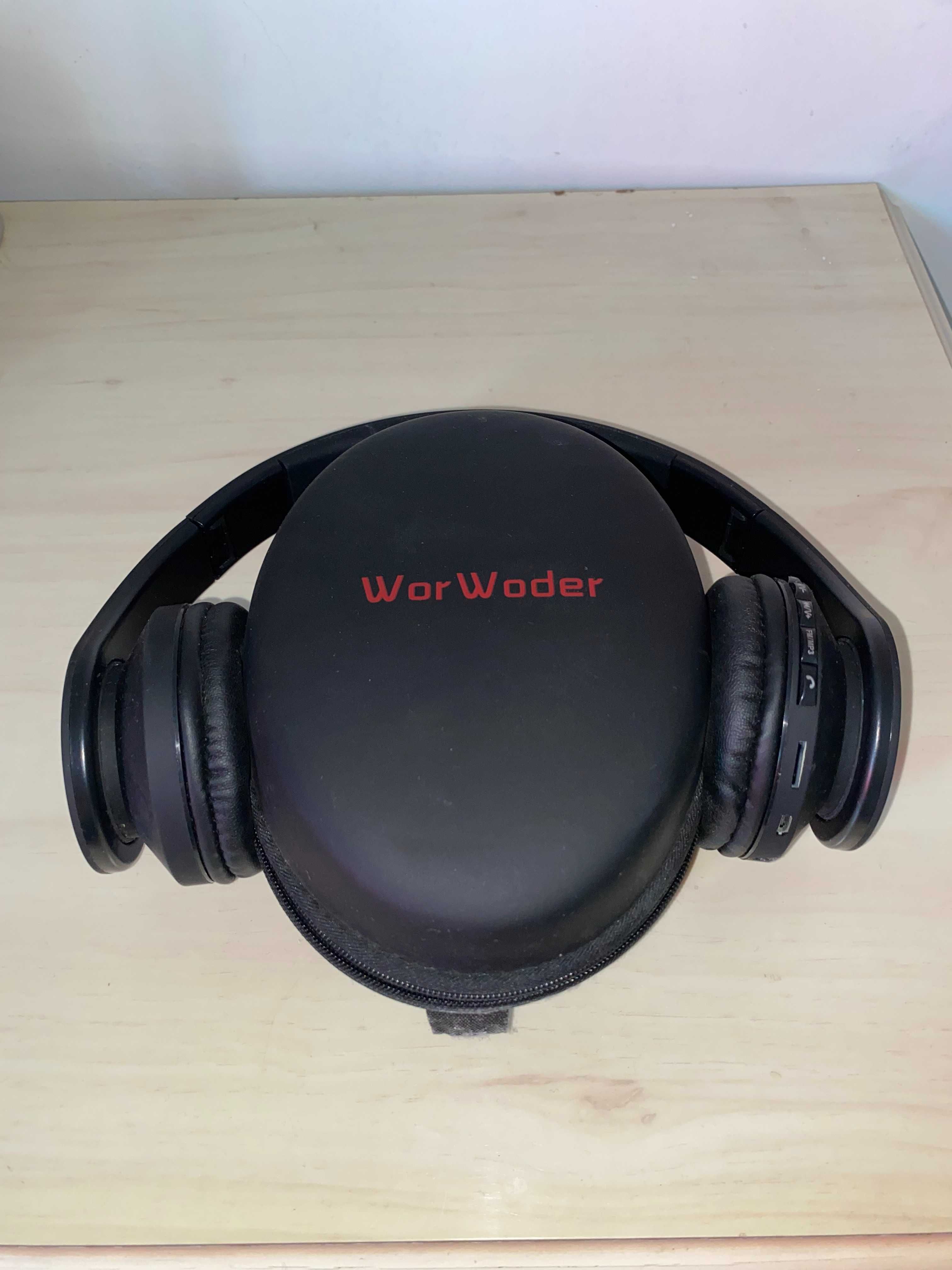 Auscultadores Bluetooth/Wireless WorWoder COM BOLSA - COMO NOVOS