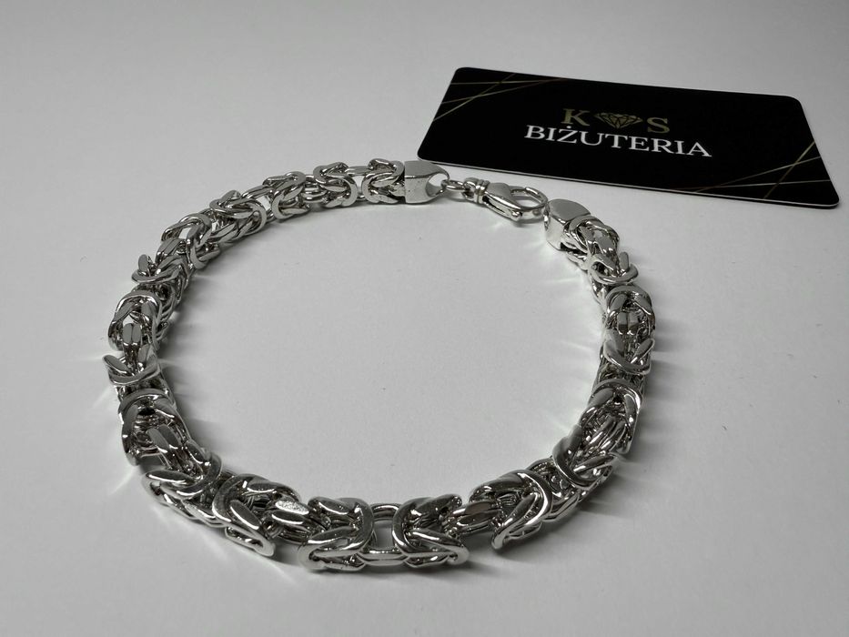 Srebrna Bransoletka Królewska 48 GRAM 25,5 CM NOWA ! PR. 925 Okazja !