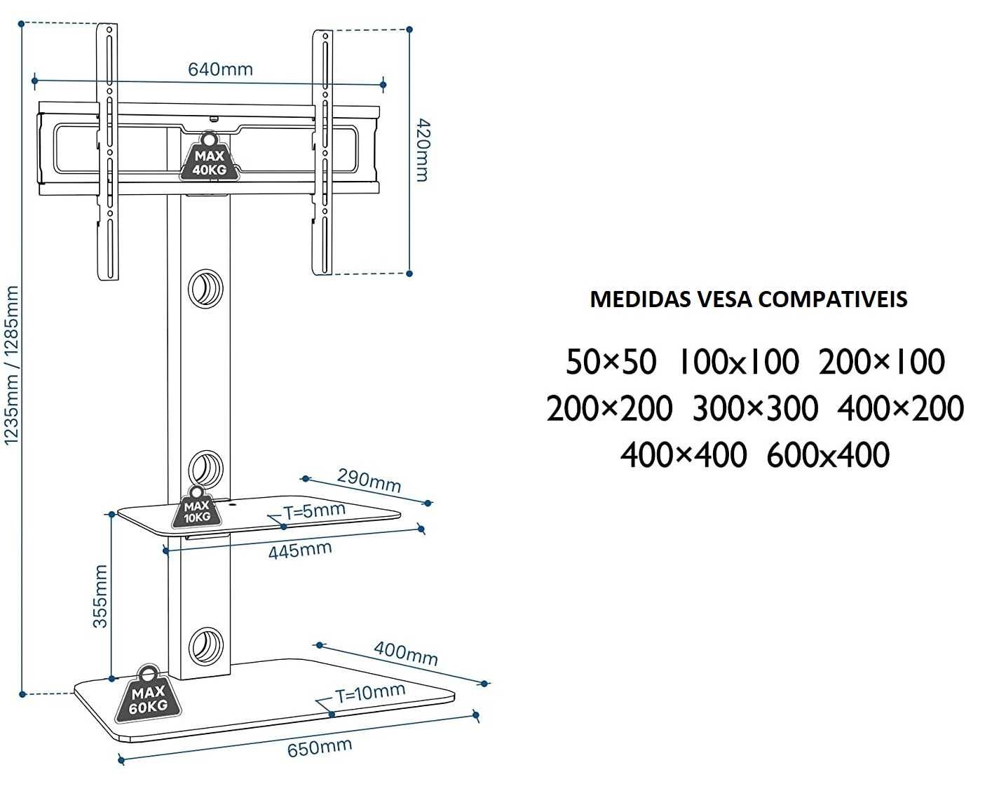 Móvel / Suporte TV Chão - Novo