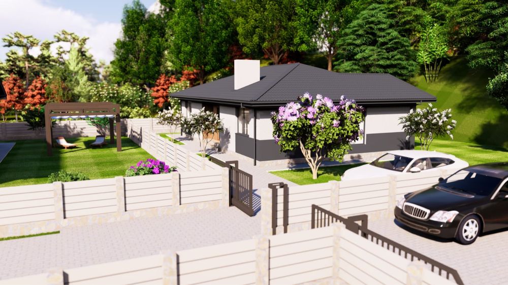 Новий проект! Сучасний будинок в центрі біля озера