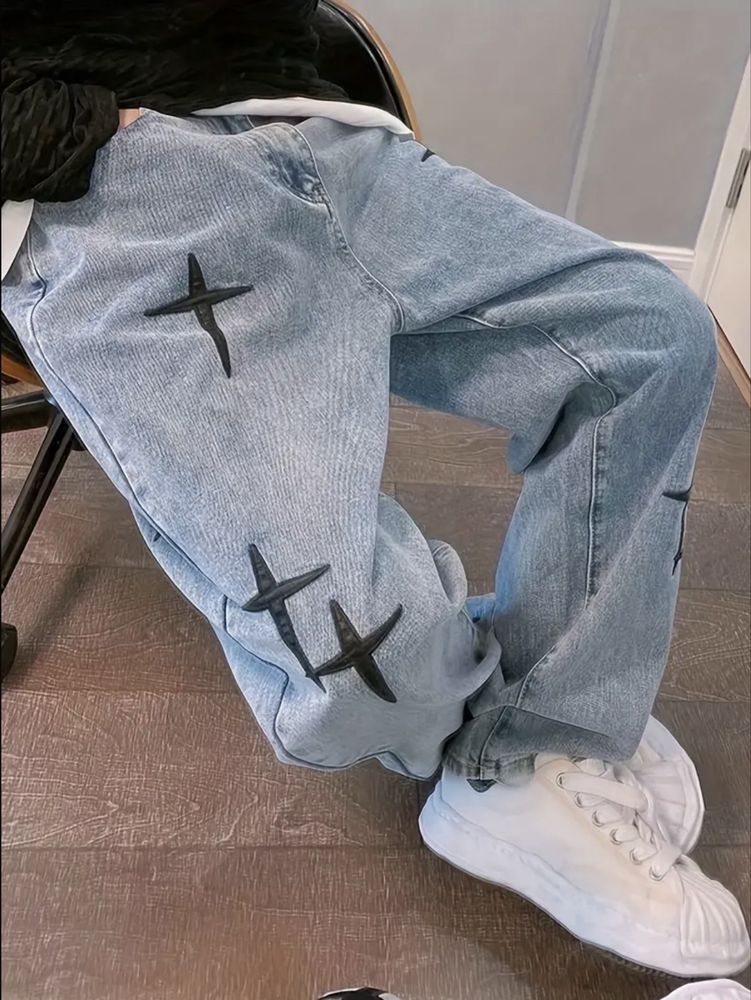 Джинси в стилі Chrome hearts штани