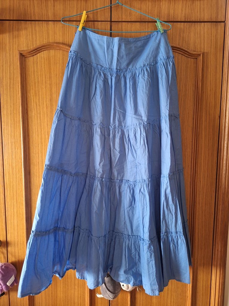 Saia Comprida Azul T: 38 Clockhouse C&A