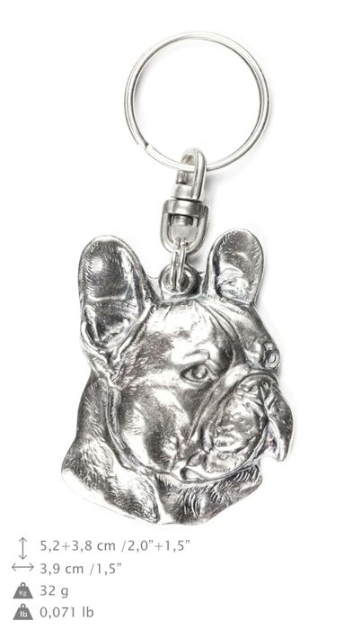 Buldog francuski I brelok do kluczy posrebrzany Art-Dog
