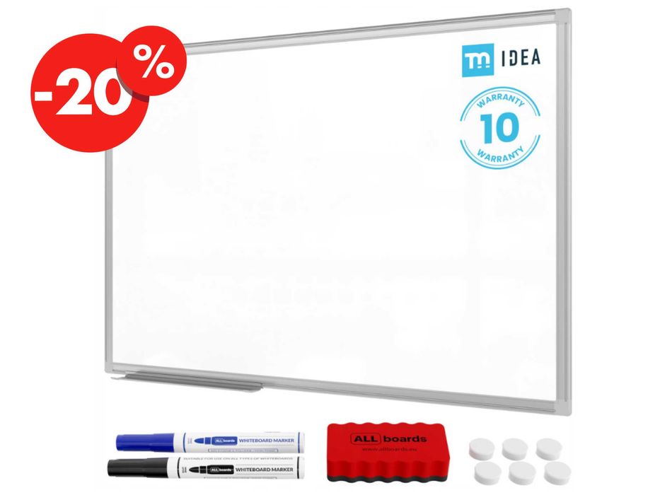 Tablica Suchościeralna 90x60 Rama Aluminiowa Akcesoria Gratis - OKAZJA