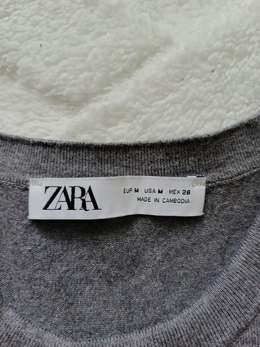 Szara kamizelka sweterkowa damska Zara rozmiar m