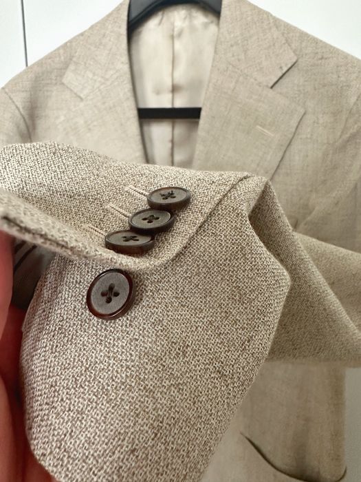 Чоловічий піджак блейзер вовна льон коричневий бежевий XL 54 Herse