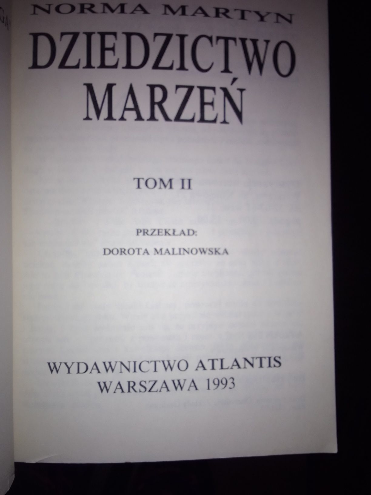 Romans w stylu Przeminęło z Wiatrem Norma Martyn Dziedzictwo marzeń