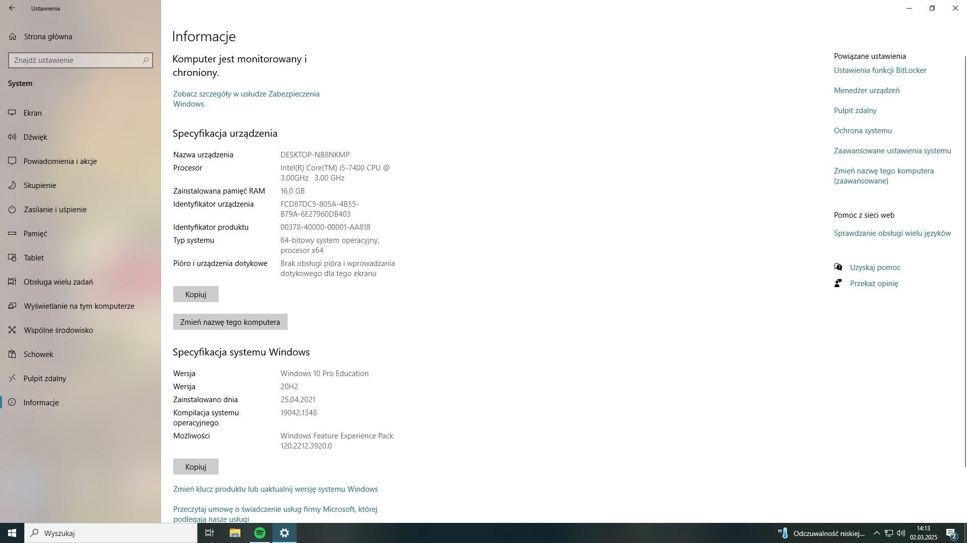 Komputer stacjonarny | Intel i5-7400 | HD 7900 Series | 16 GB RAM