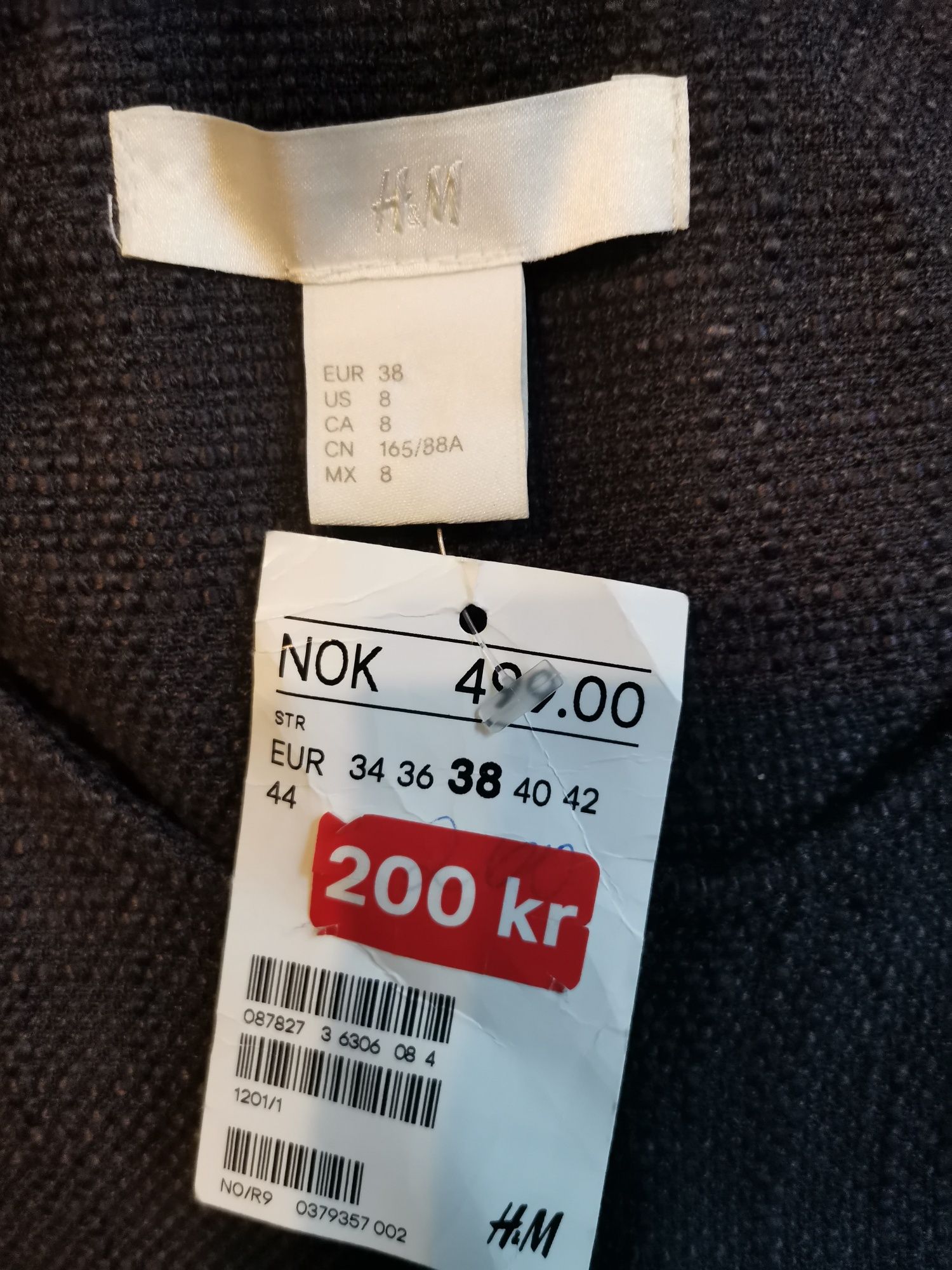 #H&M marynarka damska, żakiet rozm 38, szary, klasyczny, zamki, nowy