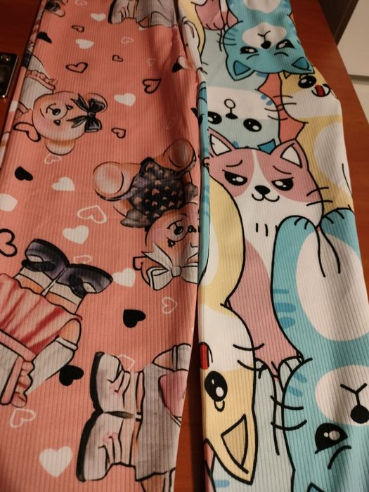 Legginsy prążek misie i kotki
