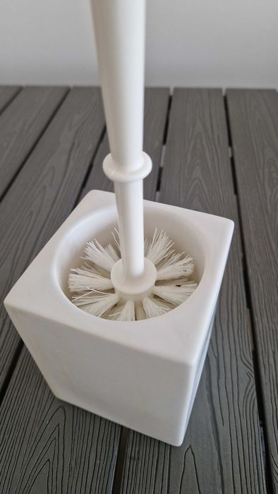Conjunto piaçaba branco de cerâmica