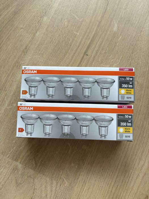 10x żarówka LED PAR16 Reflektor GU10 4.3W = 50W 350lm Ciepła Osram