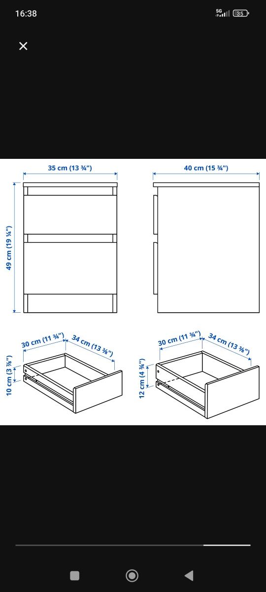 Mesa de cabeceira IKEA kullen