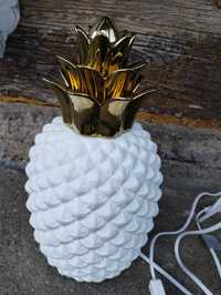 Lampa ananas biało-złota