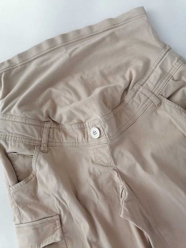 C&A Beżowe ciążowe spodnie na lato rozmiar 38 M