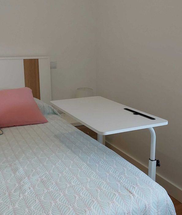 Mesa para computador portátil e altura ajustável (80 × 40 cm, branco)