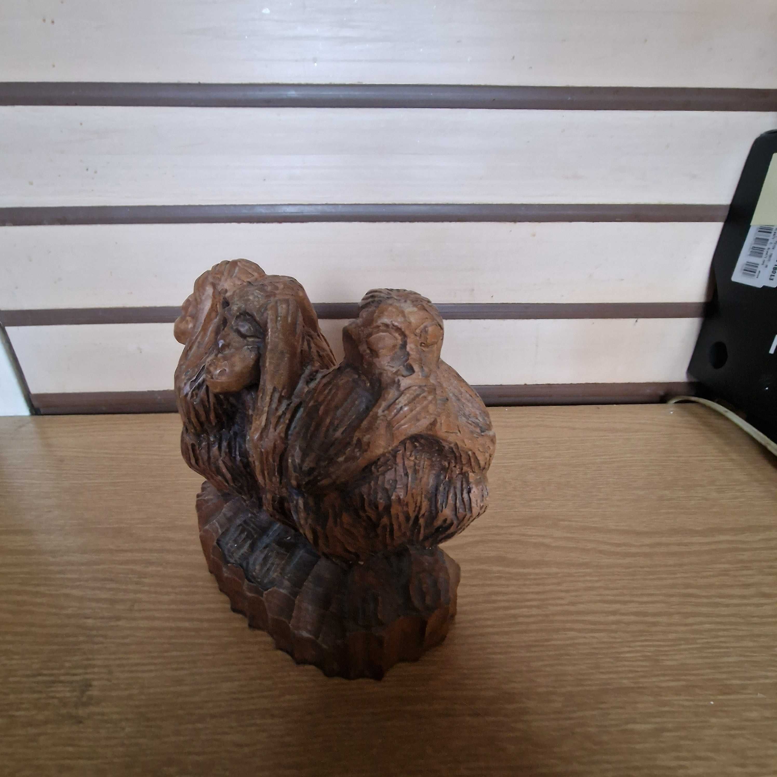 Rzeźba figurka 3 małpki drewno egzotyczne
