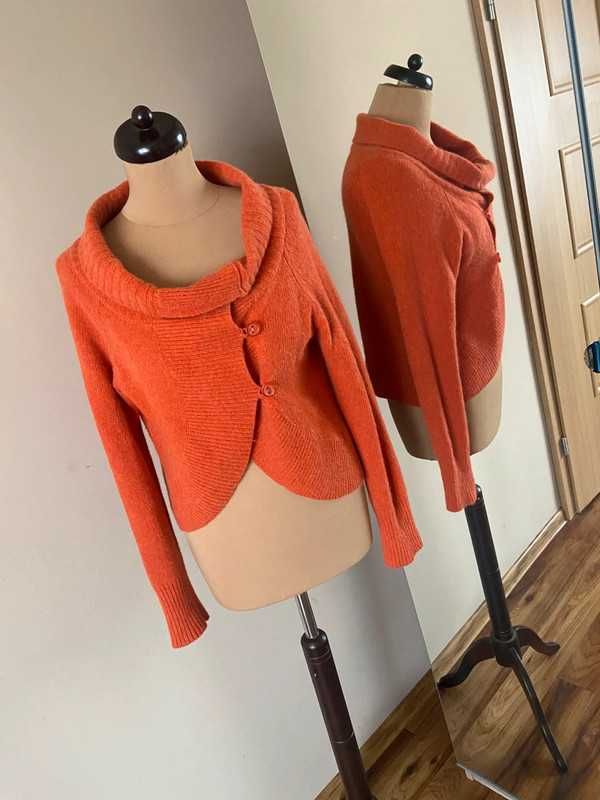 Angora merino welna sweter bolero kardigan lekki tkany s m 38 36 h&m
