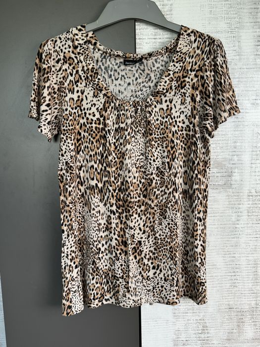 Bluzka damska w panterkę, Janina, rozmiar 40