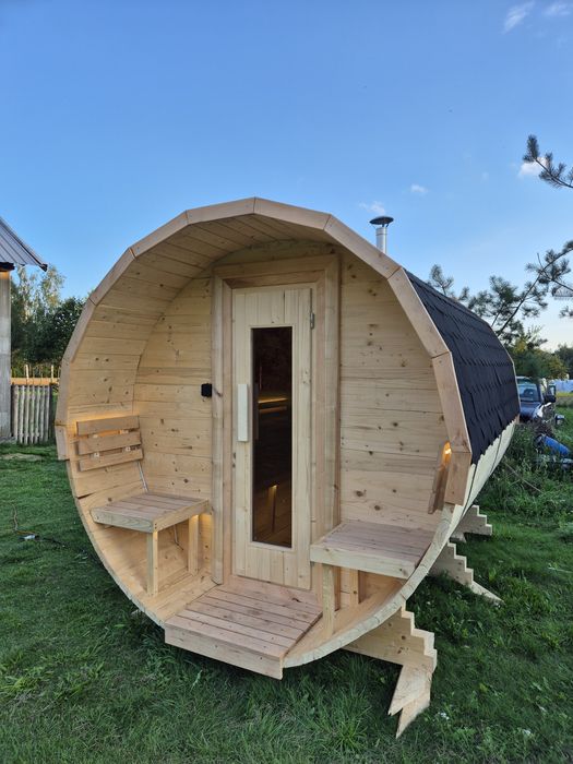 Sauna drewniana Beczka 300cm dostępna od ręki