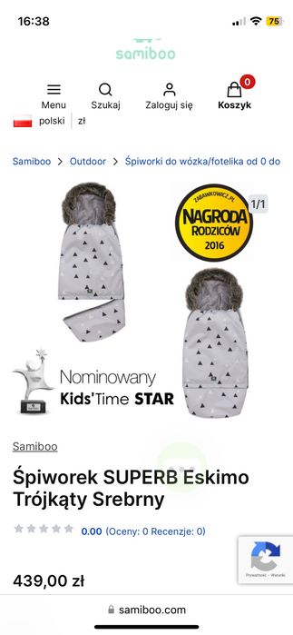 Śpiworek zimowy do wózka i na sanki Samiboo