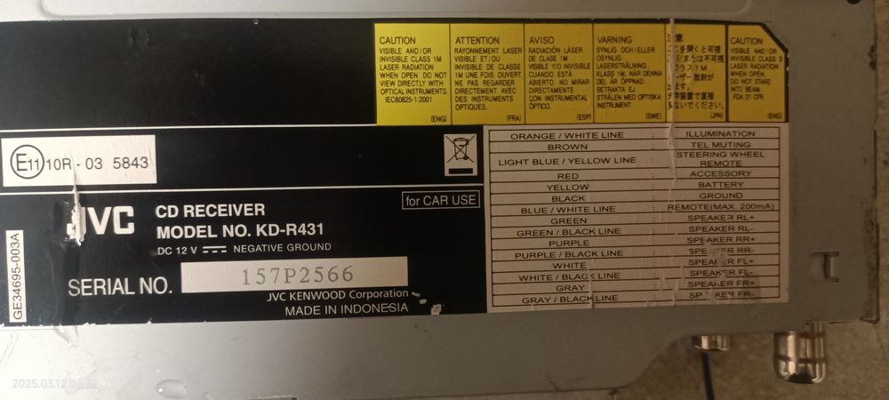 Продам автомагнитолу JVC