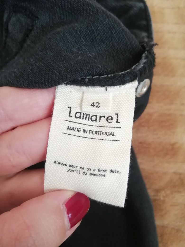 Lamarel широкі чорні джинси палаццо з защіпами