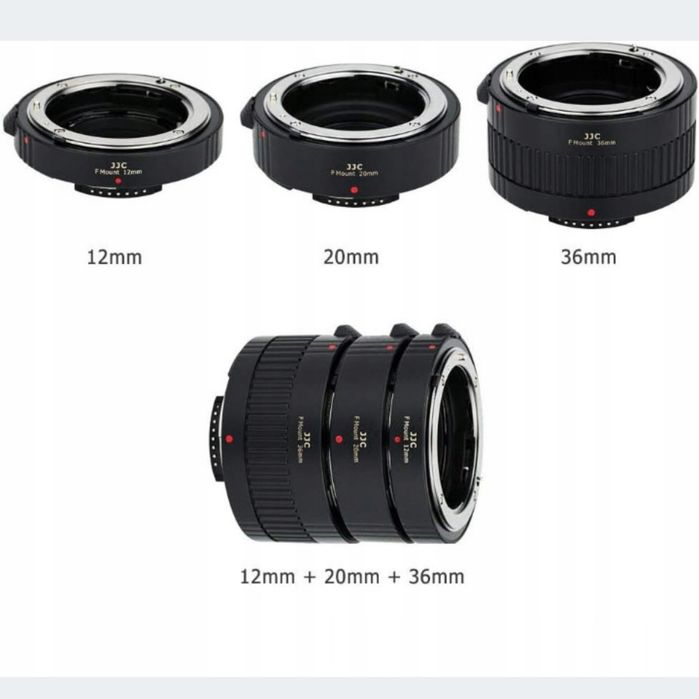 JJC AF makro zestaw pierścieni przedłużających 12mm 20mm 36mm dla Niko