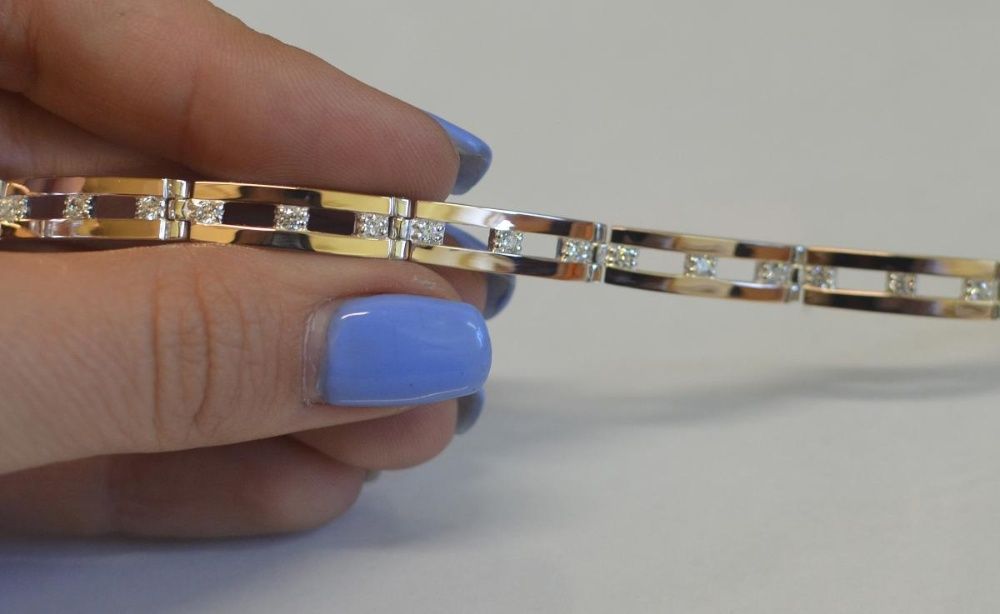 Серебряный Браслет с Золотыми пластинами . Подарок на все случаи жизни