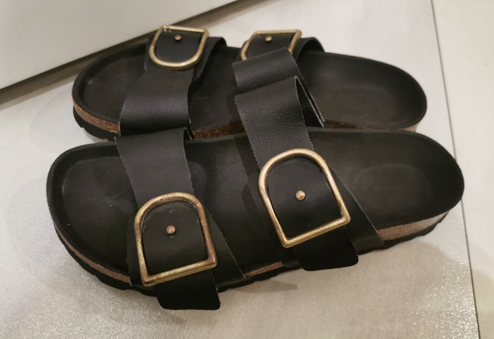 Buty sandały klapki czarne r 39 skóra naturalna
