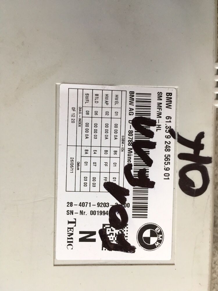 Bmw f10 f11 f01 f07 moduł fotela komfort