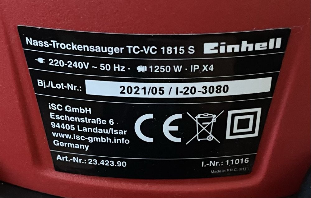 Odkurzacz Elektryczny Einhell TC-VC 1815 S