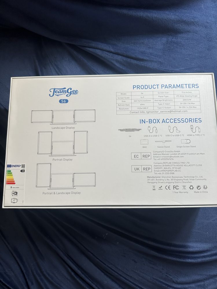 NOWY!!Monitor LCD Teamgee TG-S6 15,6 " 1920 x 1080 px IPS / PLS