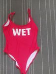 Strój kąpielowy jednoczęściowy kostium Missguided WET głęboko wycięty