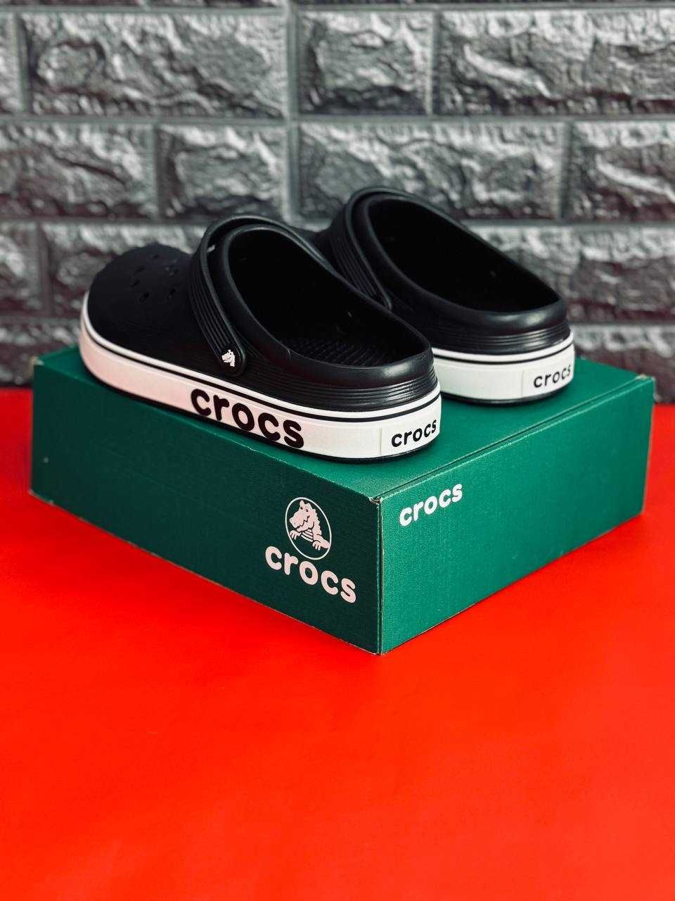 Топ-качество! Crocs мужские Шлепай легко! Тапочки Крокс black\white