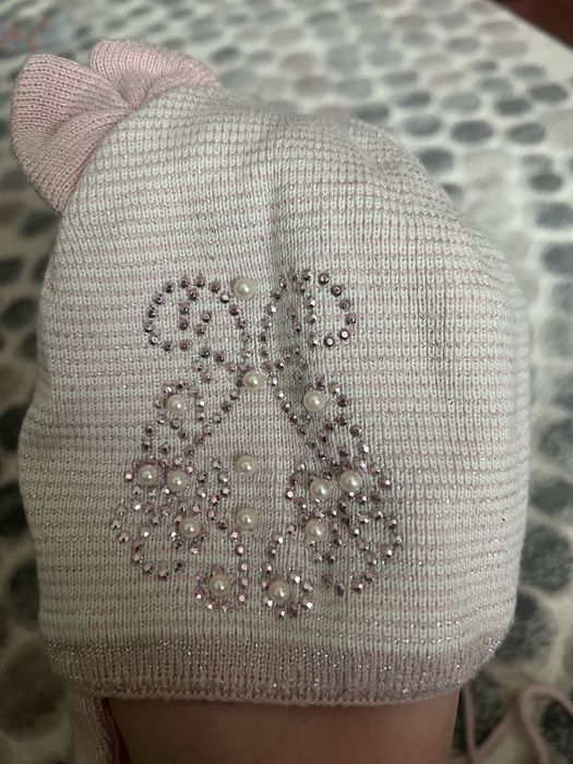 Дитяча шапка на дівчинку розмір 46 48