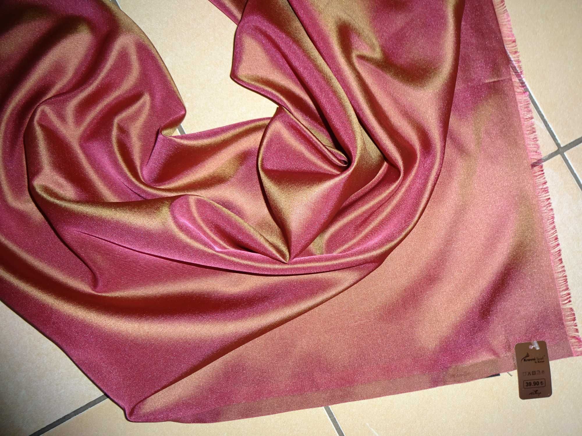 Krovni Scarf by KEVSER duża turecka mieniąca się chusta apaszka tafta