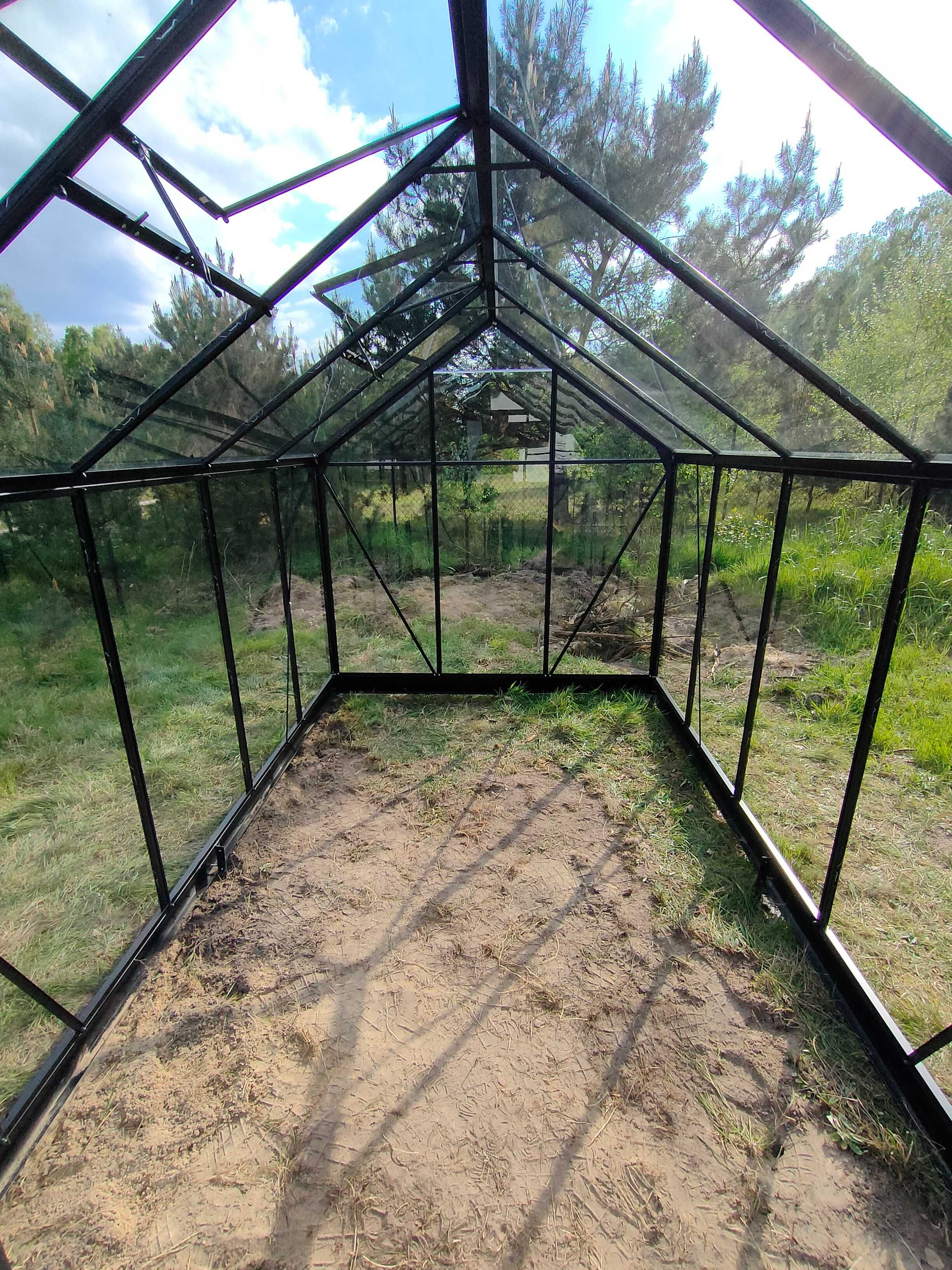 szklarnia ogrodowa czarna 6,3m² szklana