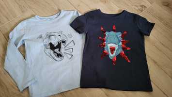 Dwie nowe koszulki dinozaury 116 Sinsay  dzieciece