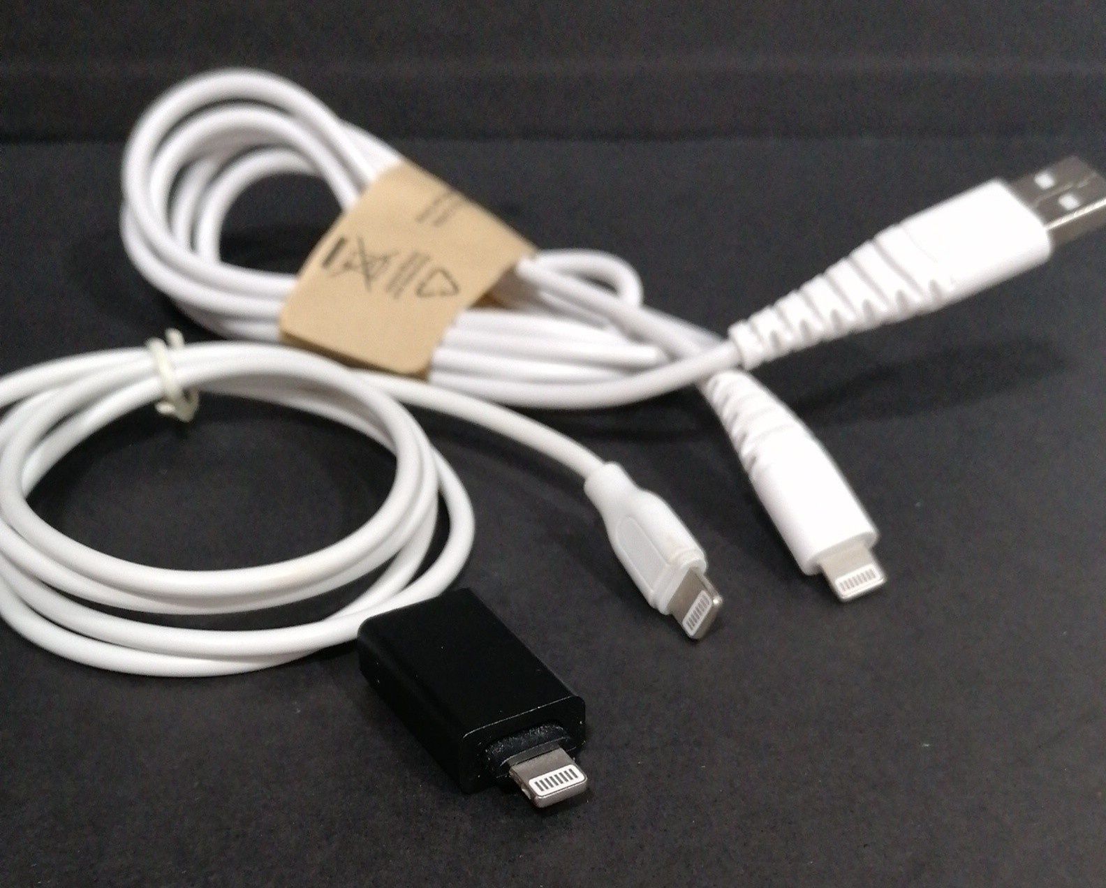 Conjunto de acessórios para iphone, 2 cabos, 1 adaptador, 1 carregador