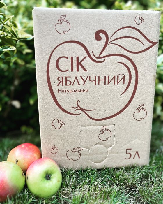 Пакет 3 л , 5 л натуральний сік яблучний