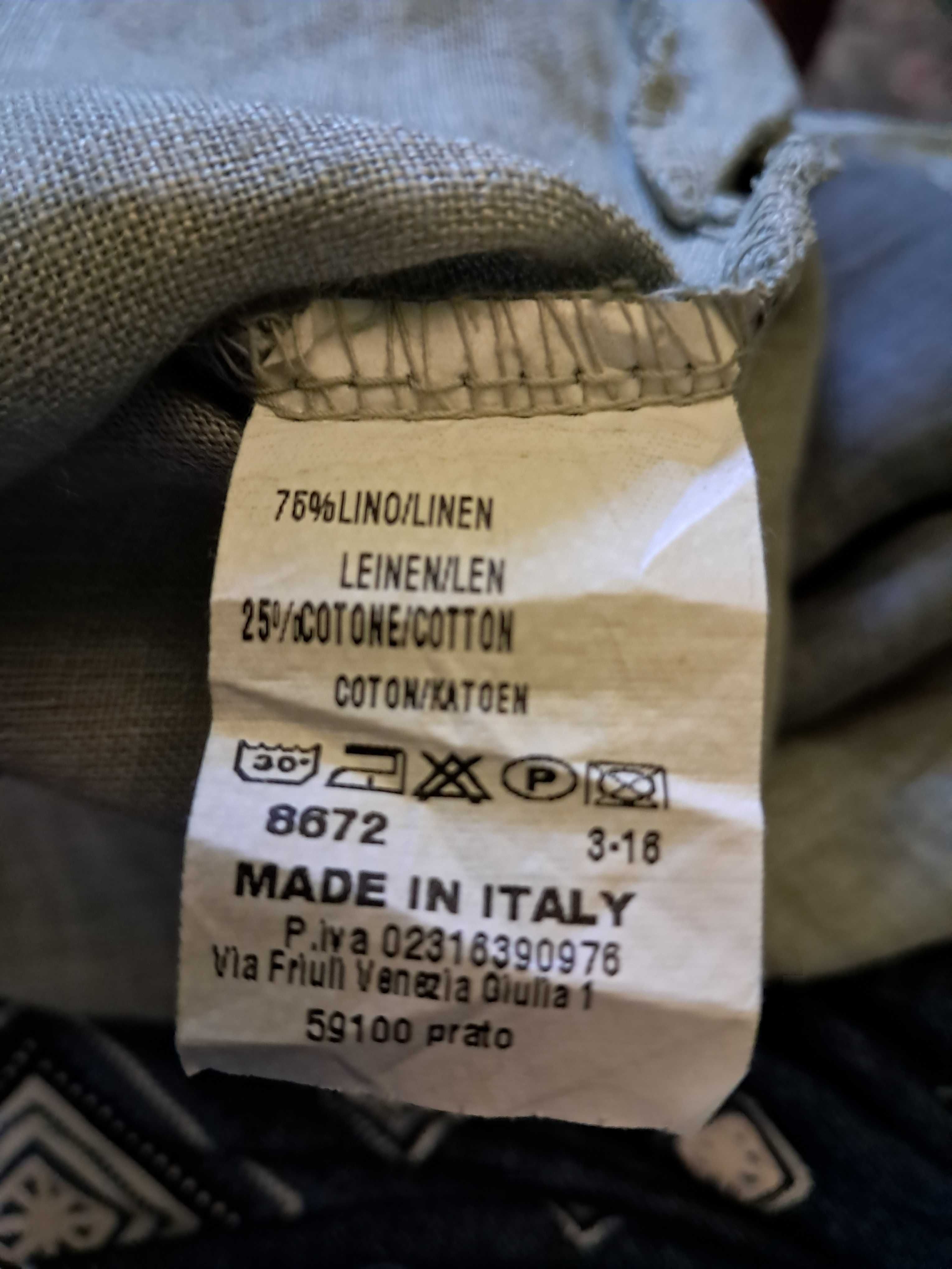 Sukienka włoska oversize len z bawełną, stan super