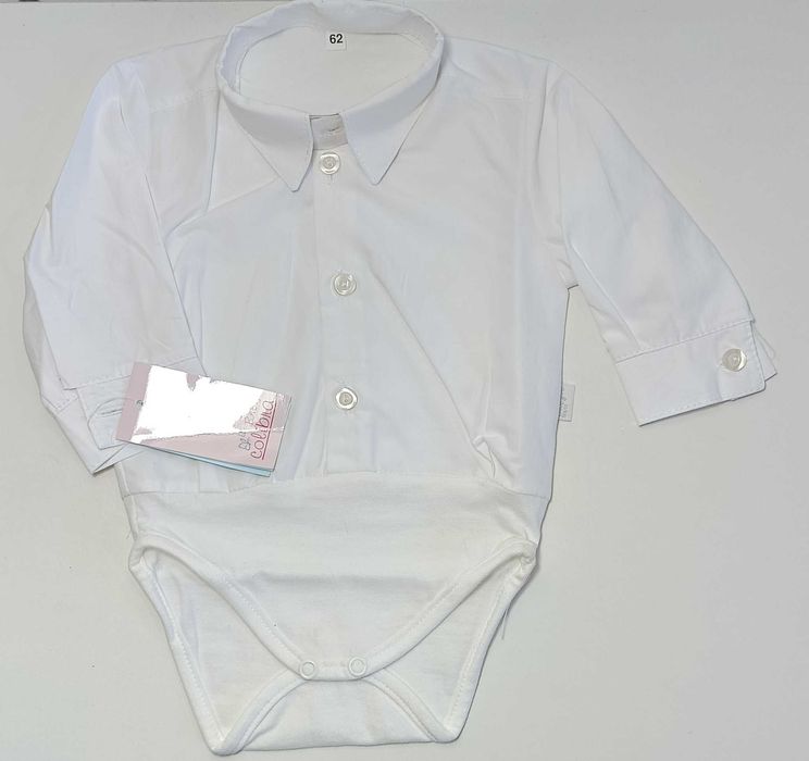 Eleganckie koszulobody białe chrzest święta rozmiar 86 cm