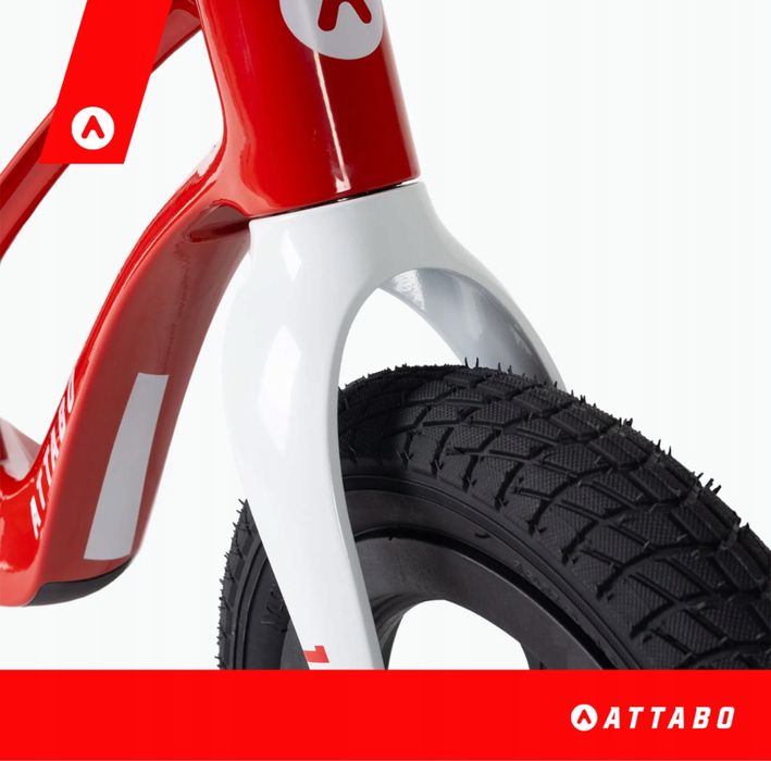 Rowerek biegowy ATTABO Brisk S czerwony 12” ultra lekki 3,8 kg